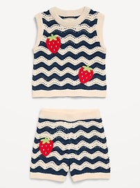 Image number 4 showing, Sleeveless Sweater-Knit Top and Shorts Set for Toddler Girls
