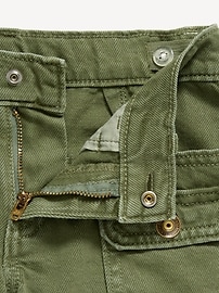 Image number 5 showing, Low-Rise Utility Jean Shorts for Girls