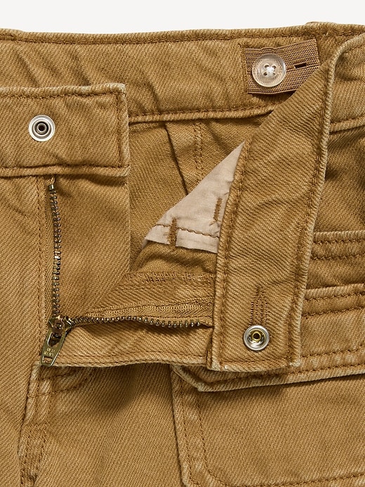 Image number 5 showing, Low-Rise Utility Jean Shorts for Girls