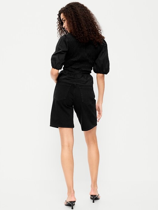 Image number 3 showing, High-Waisted Wow Jean Shorts -- 9-inch inseam