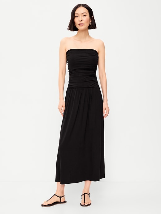 Image number 3 showing, Fit & Flare Drop-Waist Maxi Tube Dress
