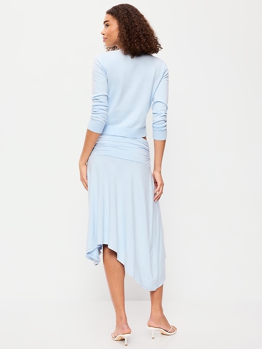 Image number 3 showing, Asymmetrical Draped Midi Skirt