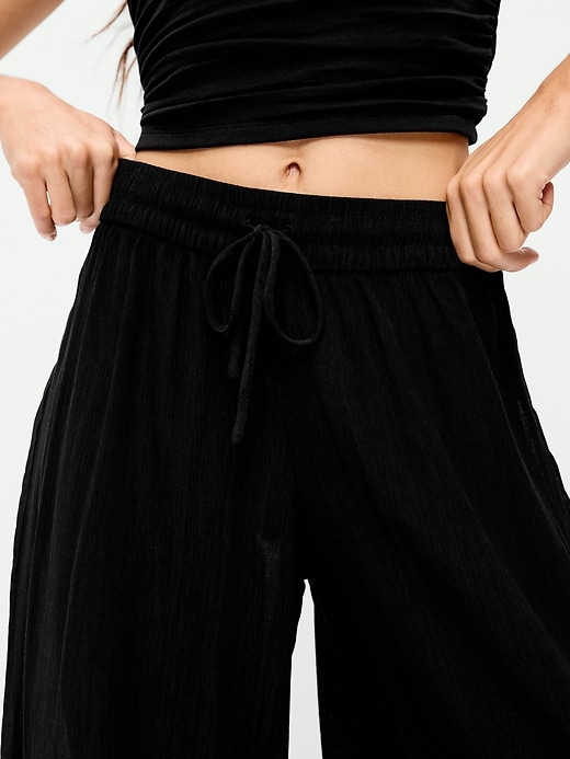 Image number 4 showing, High-Waisted Crinkle Chiffon Harem Pants
