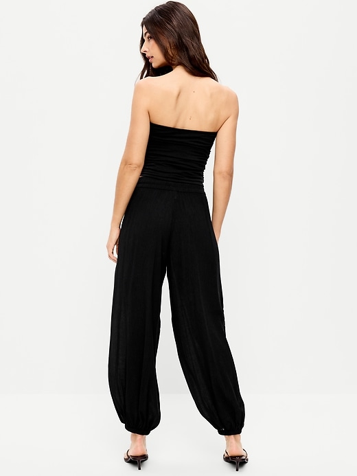 Image number 3 showing, High-Waisted Crinkle Chiffon Harem Pants