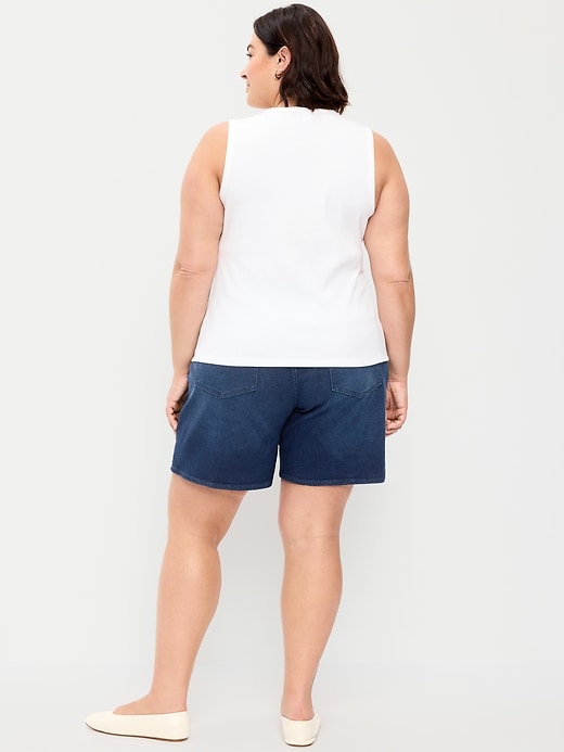 Image number 6 showing, High-Waisted Wow Jean Shorts -- 7-inch inseam