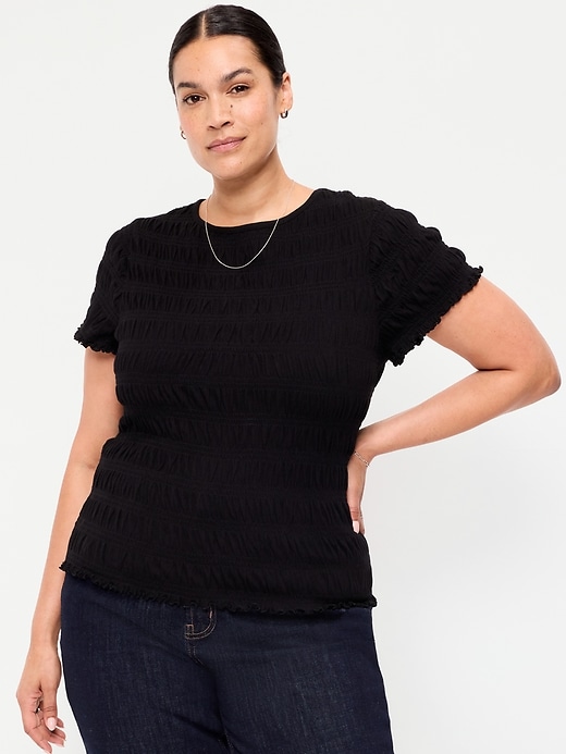 Image number 7 showing, Slit-Neck Smocked Top