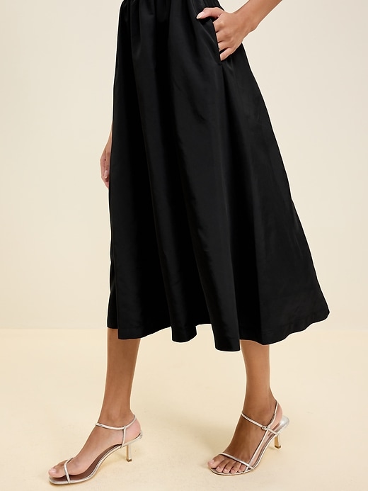Image number 5 showing, The Occasion by Old Navy Fit & Flare Sleeveless Taffeta Midi Dress