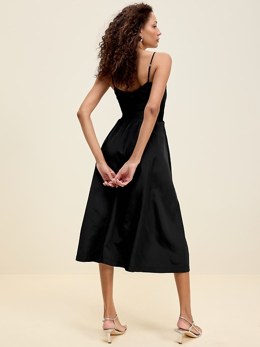 Image number 2 showing, The Occasion by Old Navy Fit & Flare Sleeveless Taffeta Midi Dress