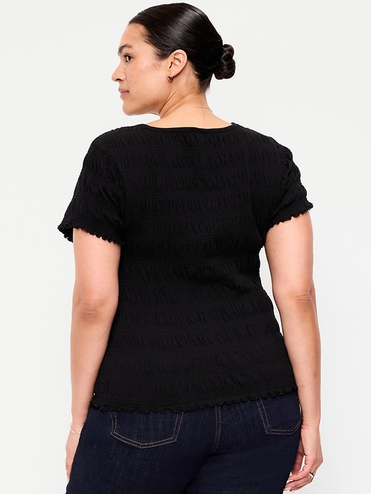 Image number 8 showing, Slit-Neck Smocked Top