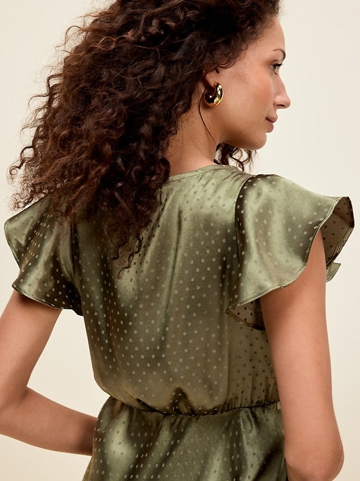 Image number 5 showing, The Occasion by Old Navy Satin Flutter-Sleeve Maxi Dress