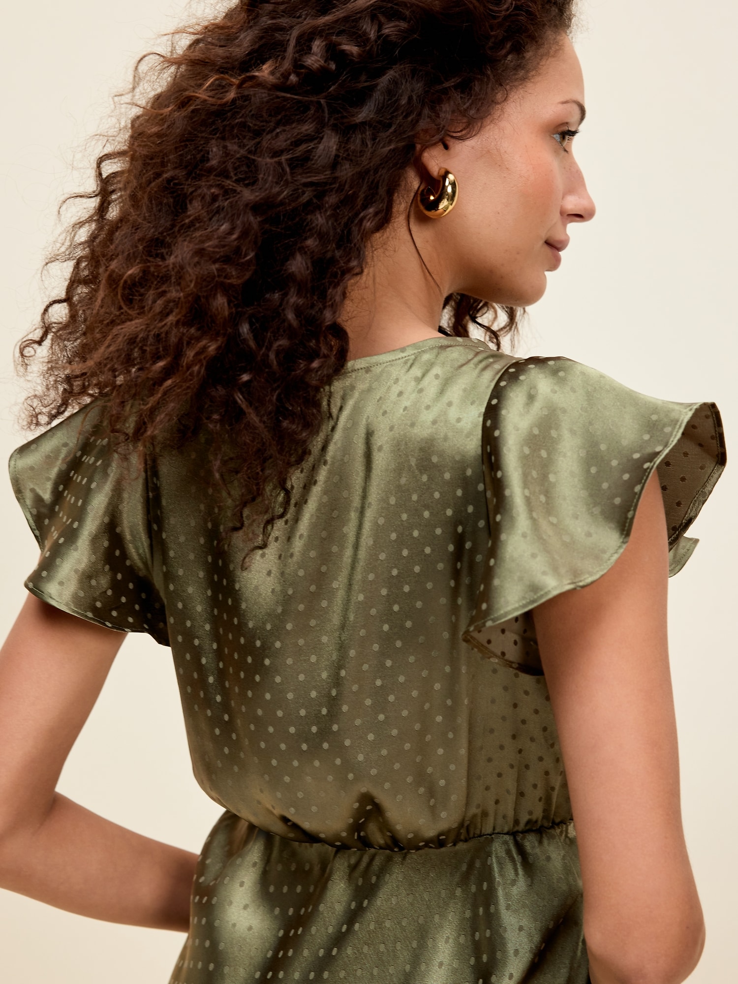 The Occasion by Old Navy Satin Flutter-Sleeve Maxi Dress | Old Navy