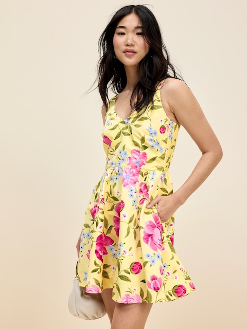 The Occasion by Old Navy Fit & Flare V-Neck Taffeta Mini Dress