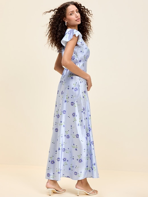 Image number 2 showing, The Occasion by Old Navy Satin Flutter-Sleeve Maxi Dress