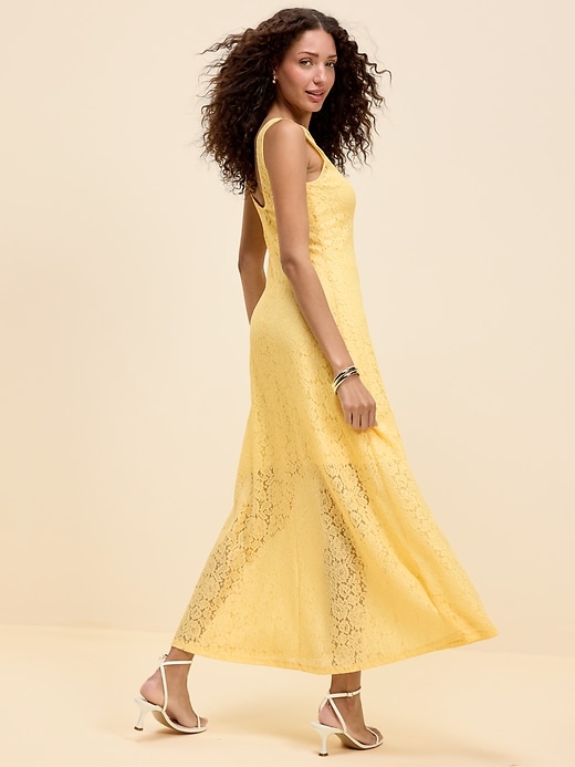 Image number 2 showing, The Occasion by Old Navy Fit & Flare Drop-Waist Lace Maxi Dress