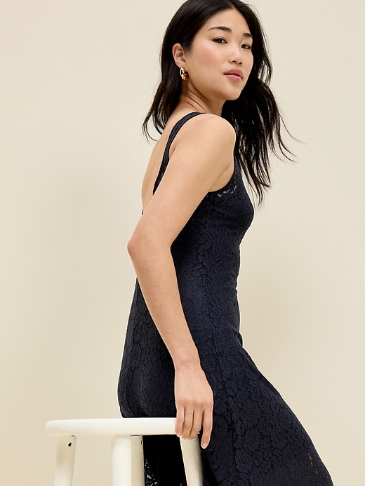 Image number 3 showing, The Occasion by Old Navy Fit & Flare Drop-Waist Lace Maxi Dress