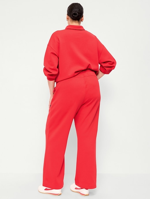 Image number 8 showing, High-Waisted Dynamic Fleece Textured Wide-Leg Sweatpants