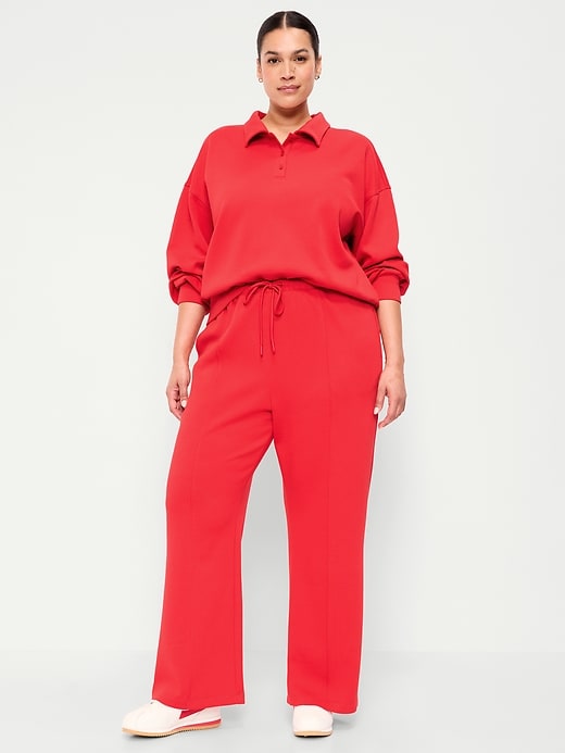 Image number 7 showing, High-Waisted Dynamic Fleece Textured Wide-Leg Sweatpants