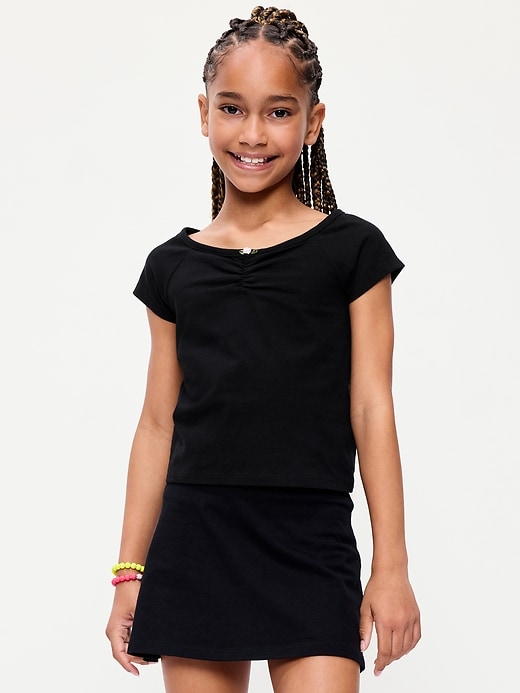 Image number 1 showing, Fitted Off-Shoulder Top for Girls