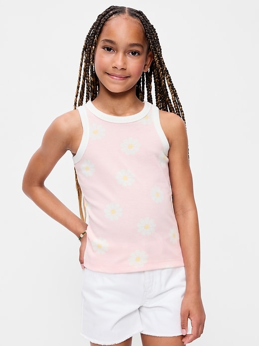 L'image numéro 1 présente Camisole ajustée en tricot côtelé pour fille