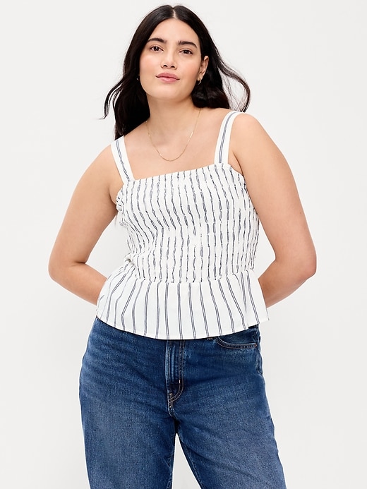 Image number 5 showing, Smocked Peplum Tank Top