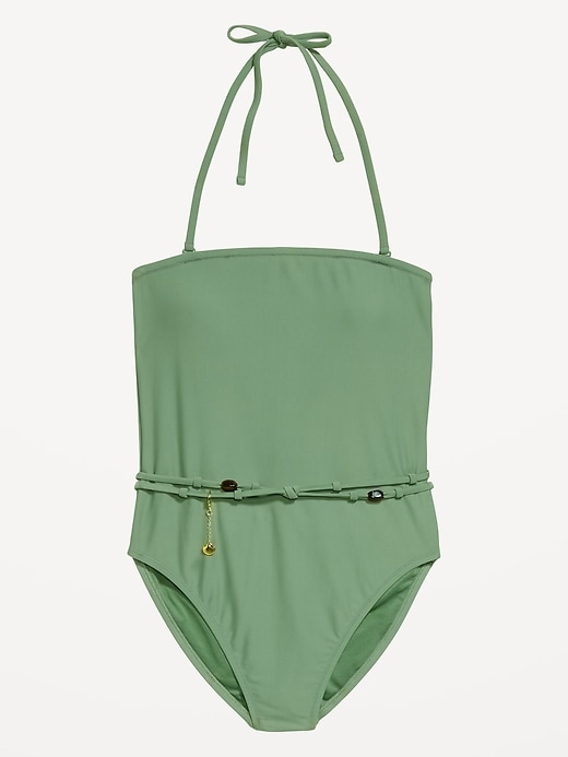 Image number 4 showing, Strapless Belted One-Piece Swimsuit