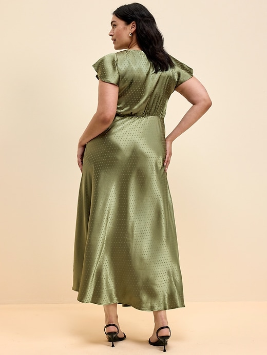 Image number 9 showing, The Occasion by Old Navy Satin Flutter-Sleeve Maxi Dress