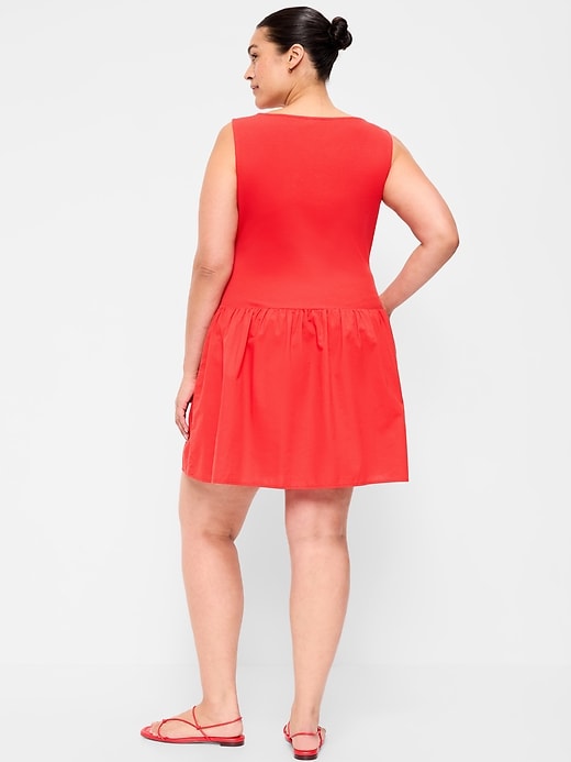 Image number 9 showing, Mixed Media Drop-Waist Mini Dress