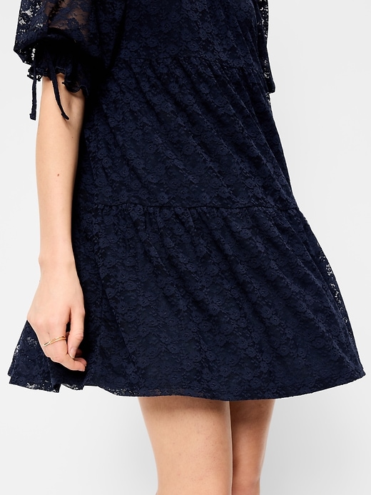 Image number 5 showing, Off-The-Shoulder Lace Mini Dress