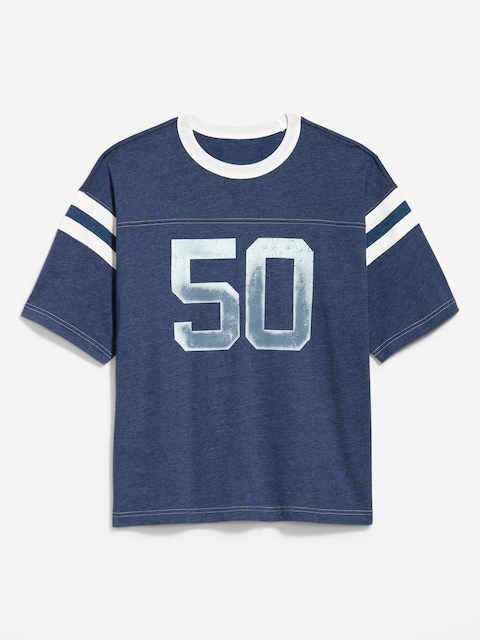 Heavyweight Short-Sleeve Football-Style T-Shirt