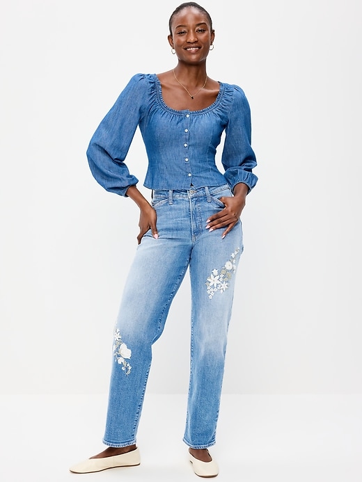 L'image numéro 1 présente Jean OG profilé ample à taille haute