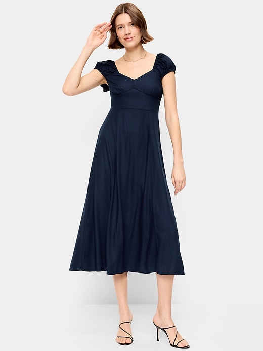 Image number 1 showing, Short-Sleeve Fit & Flare Midi Dress