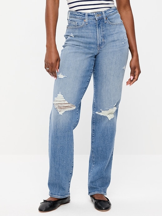 Image number 2 showing, Curvy High-Waisted OG Loose Straight-Leg Jeans