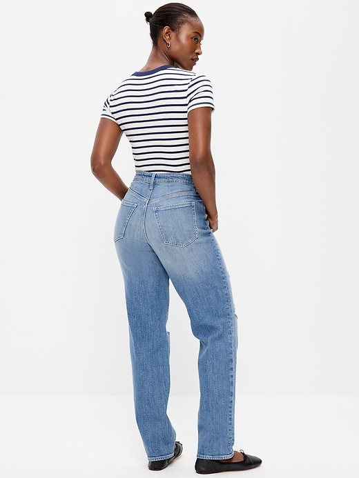 Image number 3 showing, Curvy High-Waisted OG Loose Straight-Leg Jeans