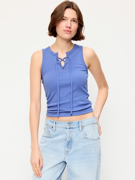Image number 1 showing, Lace-Up Tank Top