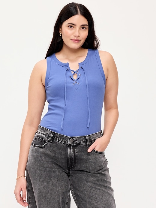 Image number 6 showing, Lace-Up Tank Top