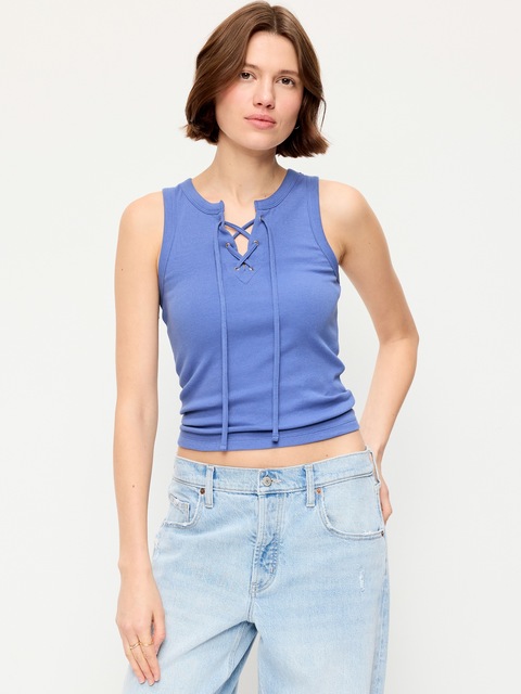 Lace-Up Tank Top