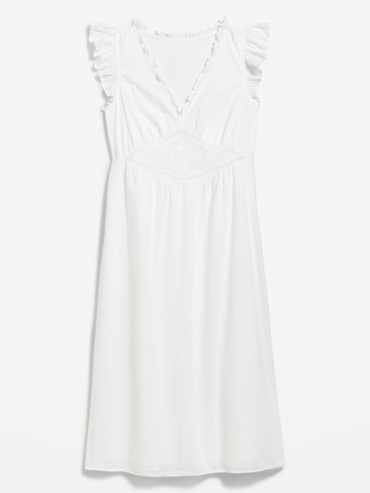 Image number 2 showing, V-Neck Flutter-Sleeve Midi Dress