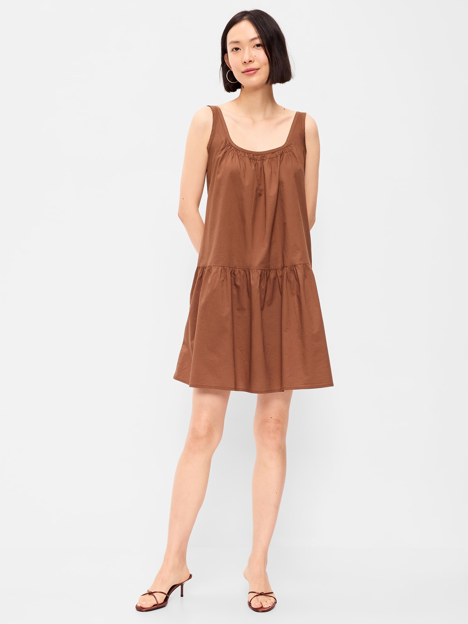 Drop-Waist Swing Mini Dress