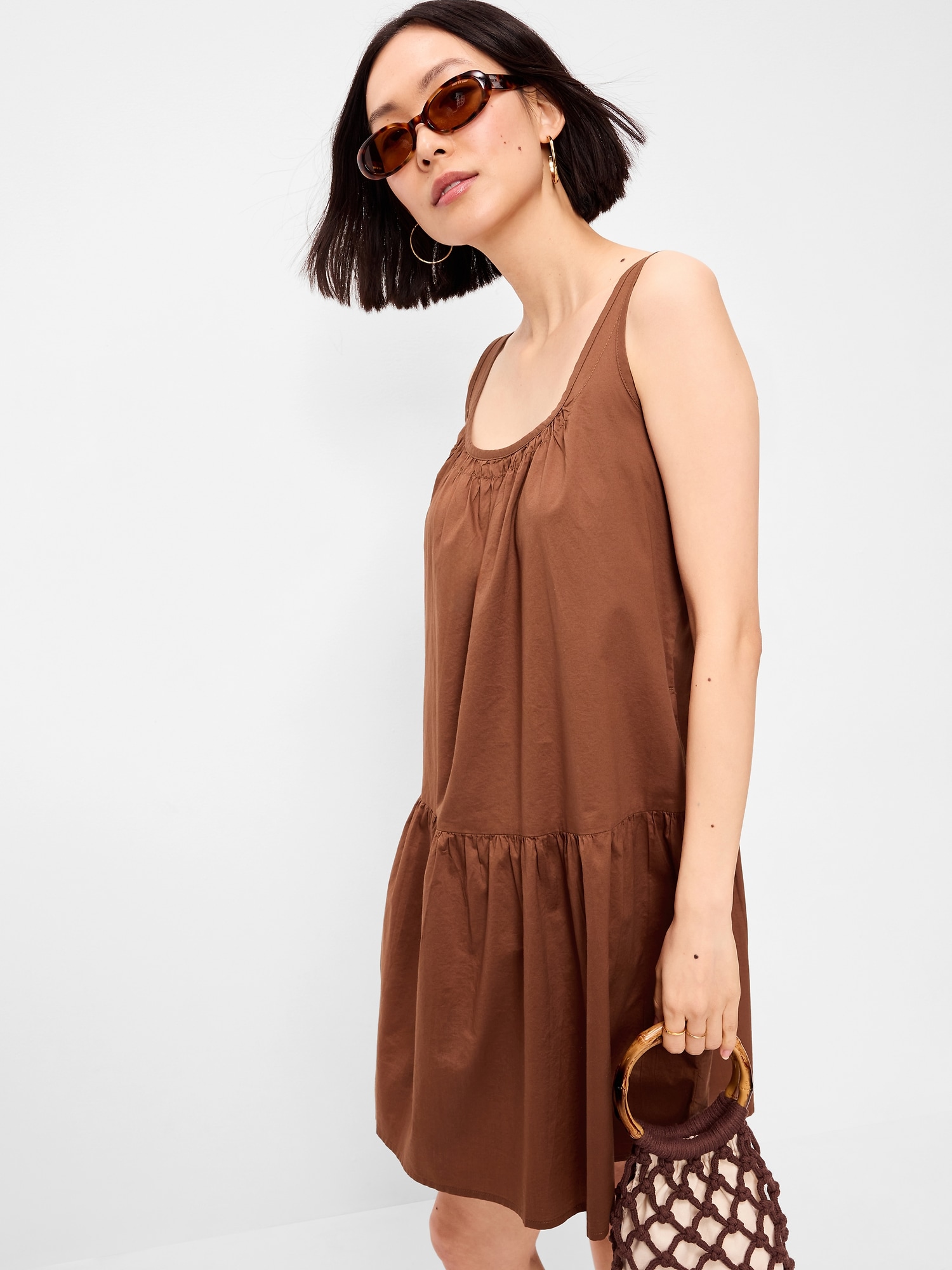 Drop-Waist Swing Mini Dress
