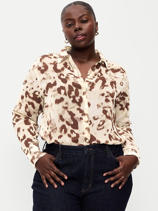 Image number 6 showing, Chiffon Button-Down Shirt