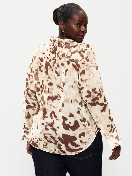 Image number 7 showing, Chiffon Button-Down Shirt