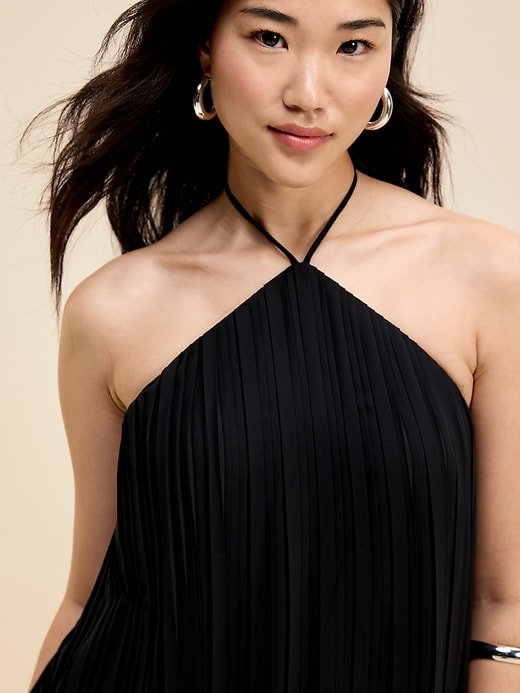 Image number 5 showing, The Occasion by Old Navy Pleated Halter Swing Mini Dress