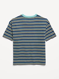 Image number 3 showing, Oversized Short-Sleeve Striped T-Shirt for Boys