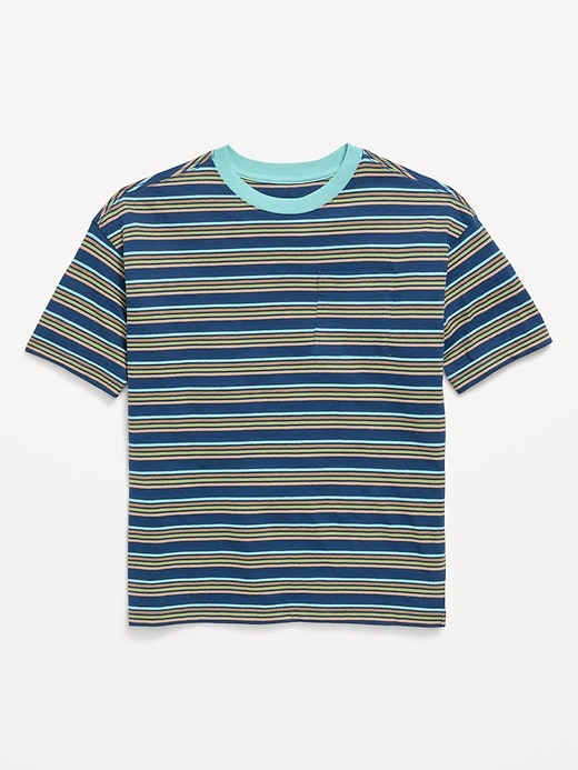 Image number 2 showing, Oversized Short-Sleeve Striped T-Shirt for Boys