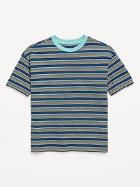 Image number 2 showing, Oversized Short-Sleeve Striped T-Shirt for Boys