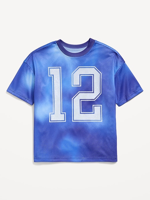 L'image numéro 2 présente T-shirt en maille surdimensionné à imprimé de basketball pour garçon