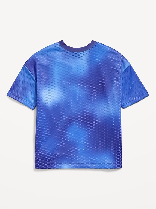 L'image numéro 3 présente T-shirt en maille surdimensionné à imprimé de basketball pour garçon