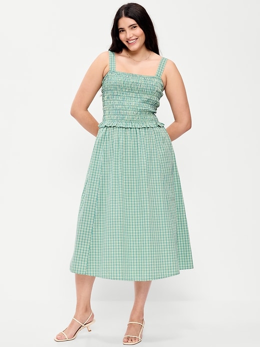 Image number 6 showing, Fit & Flare Smocked-Bodice Midi Dress