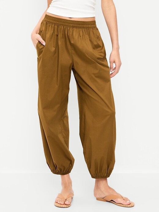 L'image numéro 2 présente Pantalon parachute léger à taille extensible de pyjama