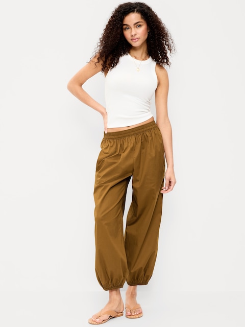 PANTALON PARACHUTE LÉGER À TAILLE EXTENSIBLE DE PYJAMA